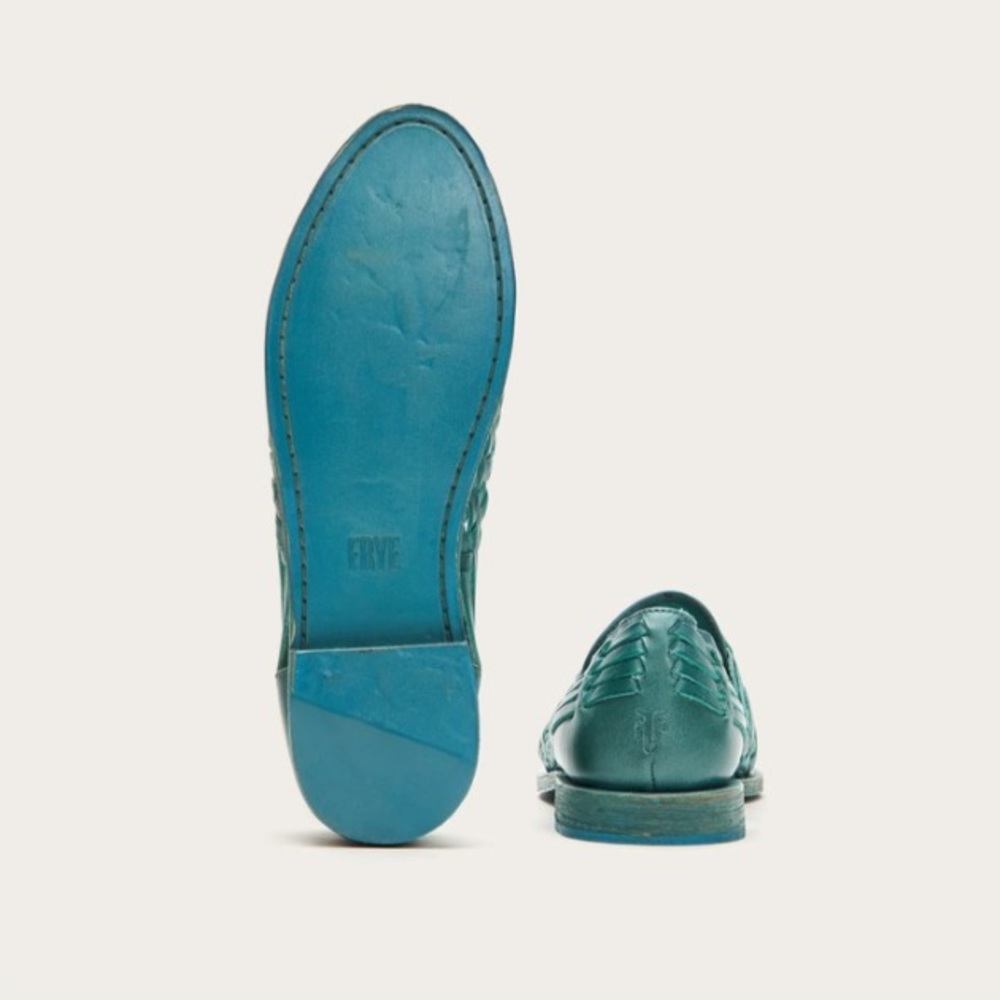 Frye Heather Huarache Sandals Flats Turquoise - Picture 5 of 6